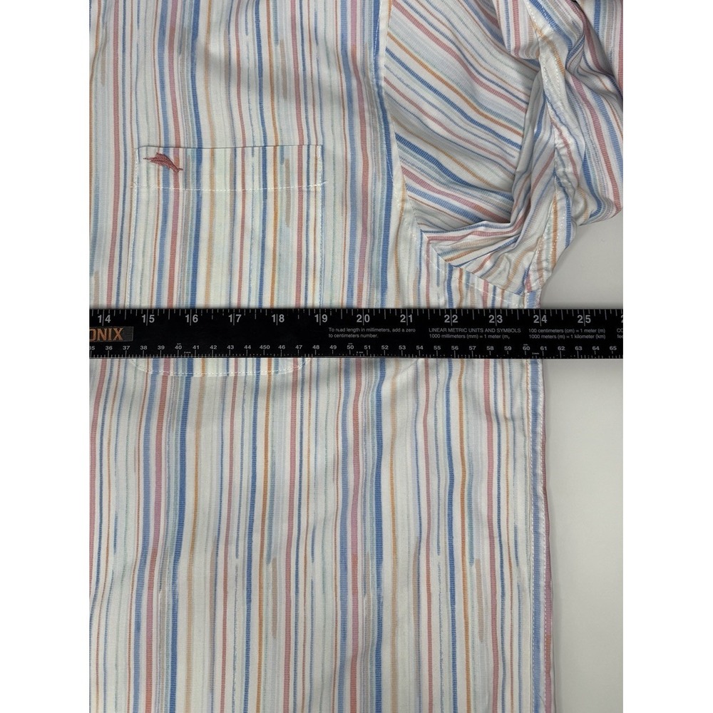 Tommy Bahama Sarasota Stretch Mens Large Blue White Pink Long Sleeve Button Up - Picture 7 of 8